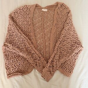 Women's Crochet Sweater - Tan
